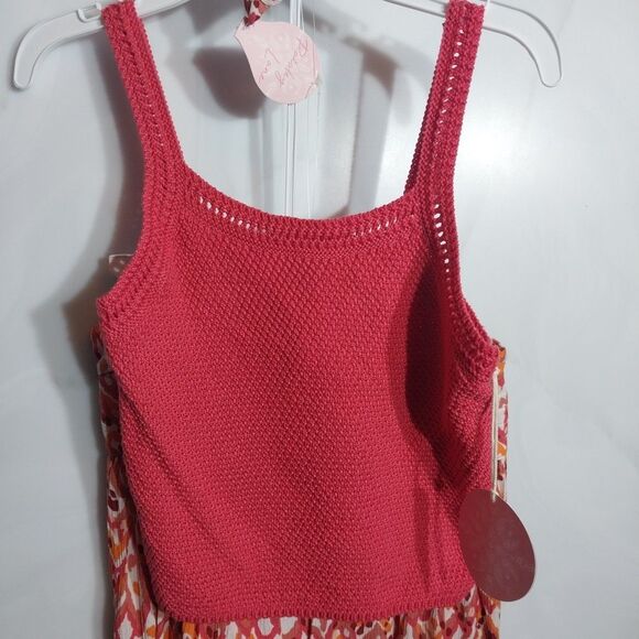 Girl's Skort Outfit Sz 12 Crochet Tank Top Boho Cottagecore Colorful Side Zip - Picture 3 of 11